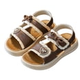 thumbnail image 1 of Xfvqtps Kids Girls Beach Sandals Bow Open Toe PVC Soft Sole Flats Hook and Loop Summer Shoes, 1 of 9