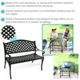 thumbnail image 3 of Sunnydaze Outdoor Patio Bench with Black Checkered Design - Durable Cast Aluminum Metal Garden Bench - 2-Person Patio Decor Seating - Front Porch Furniture - Entryway Bench, 3 of 13