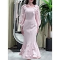 thumbnail image 5 of Elegant Long Sleeve Flower Embellished Fishtail Dress, 5 of 6