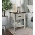 thumbnail image 3 of Home Design Sana Nightstand with Pull-Out Drawer and Open Shelf, White Oak/Brown, Easy Assembly (Set of 2), 3 of 8