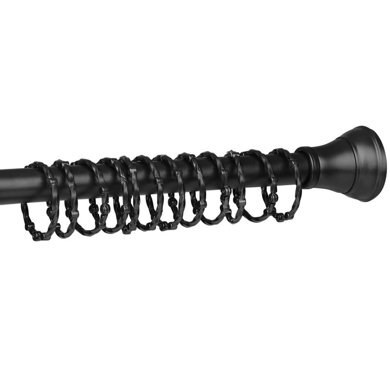 Utopia Alley Shower Eternity Curtain Rings, Rustproof Zinc Shower Curtain Rings for Bathroom Shower Rods Curtains - Set of 12- Black
