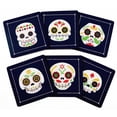 thumbnail image 1 of Inkdotpot Set of 6 Drink Coasters Easy Clean 4-inch SquareCoastersCork Base,Reusable,Skull, 1 of 8