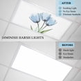 thumbnail image 3 of 2 Pack Blue Tulip Fluorescent Light Covers for Ceiling Lights Country Flower Farmhouse Magnetic Ceiling Light Covers Overhead Light Filters for Office Classroom Home, 3 of 9