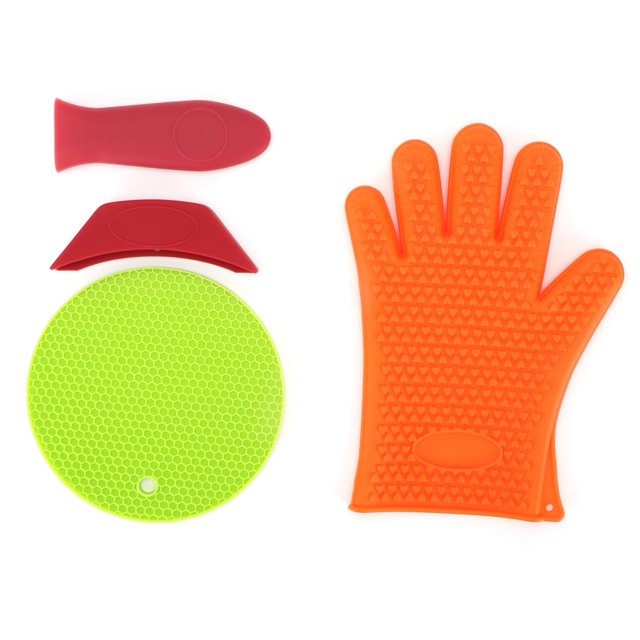 4 unids/set hogar cocina espesado anti-escaldado herramientas aislamiento guantes utensilios de cocina