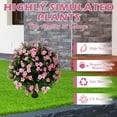 thumbnail image 4 of Bibana Set of 2 Artificial Boxwood Topiary Ball Trees with Pink Flower, Faux Shrub Bushes with Ground Spike 25.5", UV Resistant Fake Boxwood Plants for Indoor, Garden, Porch, Patio Decor, 4 of 6