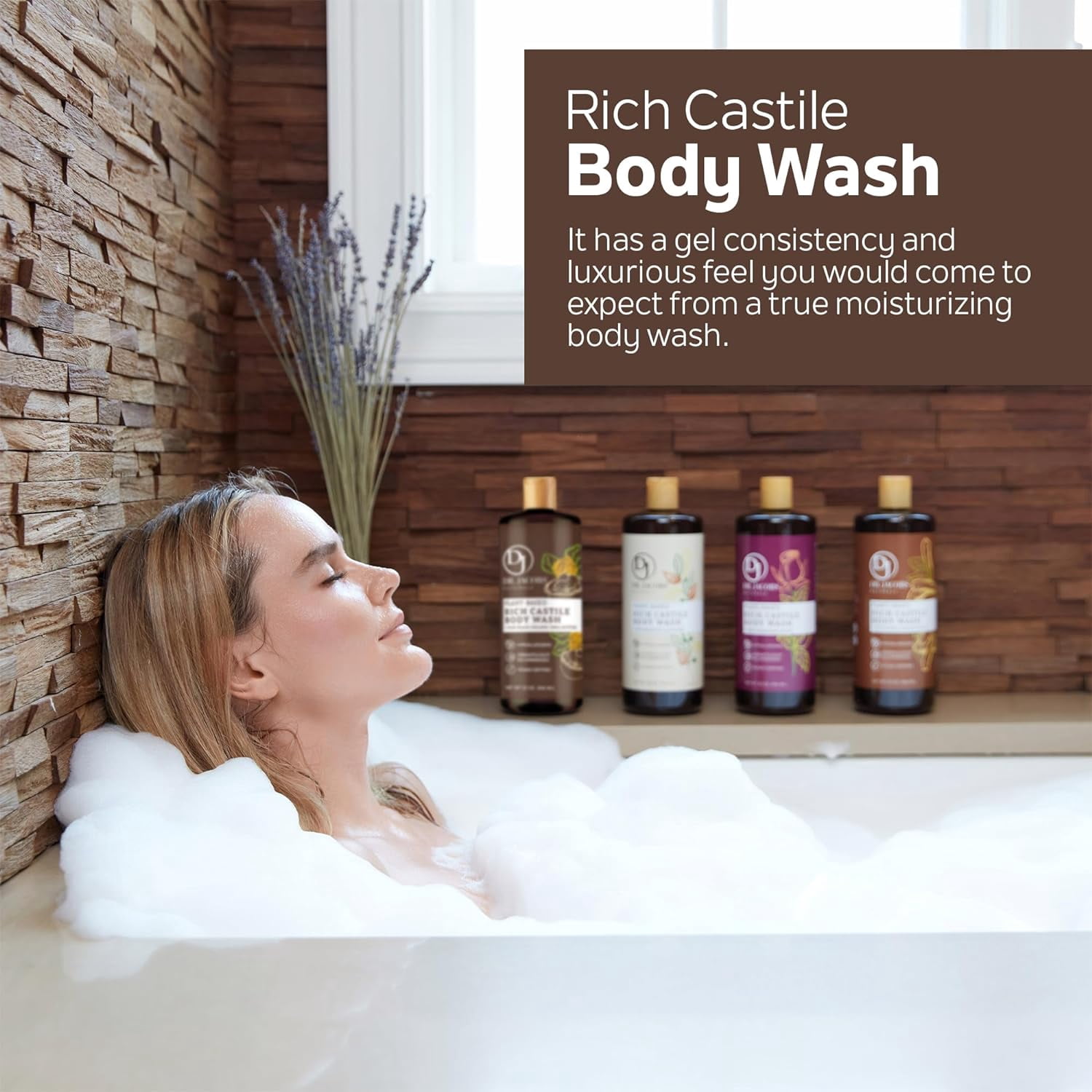 Dr Jacobs Naturals Castile Soap Body Wash Plant Based Liquid Soap, Shea Butter 32 Oz 2-Pack