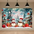 thumbnail image 5 of 7x5ft Winter Christmas Photoshoot Backdrop,Merry Christmas Snowman Backdrop for Red Party Green Xmas Tree Gift Santa Claus Merry Background for Family Holiday Party - Banner Photo Studio Props, 5 of 5