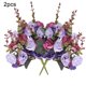 thumbnail image 1 of Yuarrent 2 uds rosas artificiales de seda flores boda hogar otoño decoración de alta ramo grande lujo flores falsas plantas artificiales Flores artificiales violeta Yuarrent HA000013-02B, 1 of 8