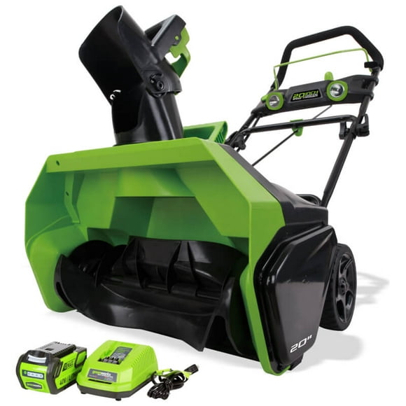 Greenworks 40V 20" Brushless Snow Thrower, 4.0Ah Battery and Charger Included