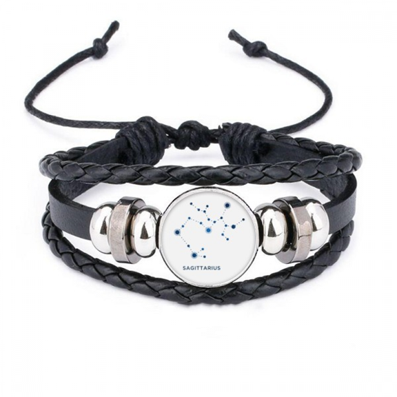 sagittarius constellation sign zodiac bracelet braided leather woven wristband