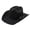 Black, variant on Western Cowboy Hat For Women Men Short Wide Brim Beach Cowgirls Cattleman Cowboys Hats