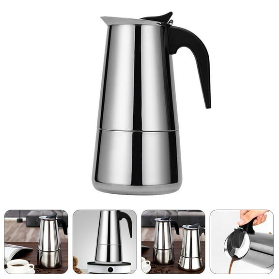 Luxshiny Coffee Kettle Stovetop Coffee Maker Stainless Steel Rapid Brewing 1Pack