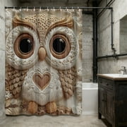 FcBaudy Faux Embroidery Printed Shower Curtain No Punch Bathroom Waterproof Curtain Bathroom Special Waterproof And Moldproof Hanging Curtains polyester Faux Embroidery Printed Shower Curtain