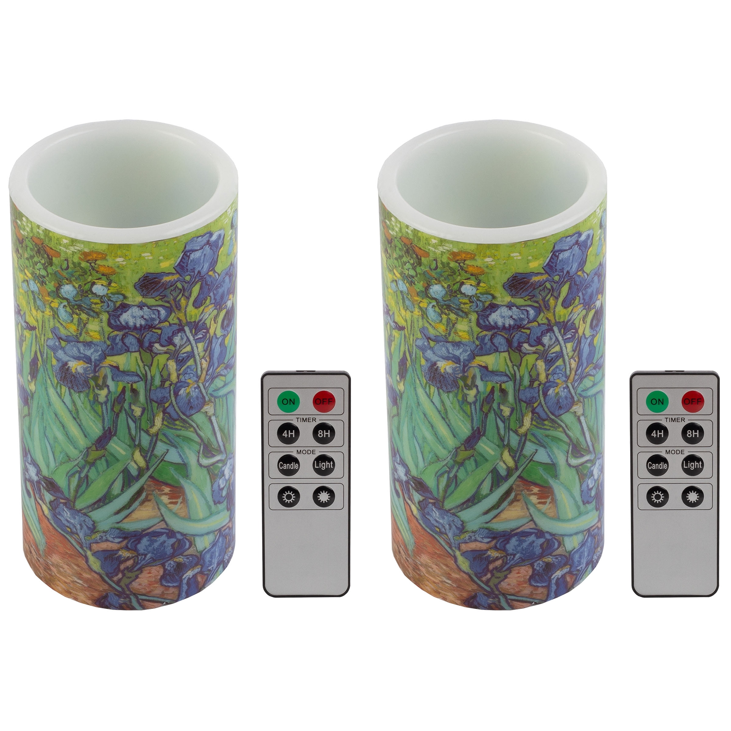 Lavish Home 2-Pack of Van Gogh Irises Flameless Candles with Remote