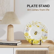 Minorsun Plate Stands for Display 4.5 6 Pack, Book Holder Versatile Metal Tabletop Easels for Pictures Photos Cookbooks Tablets Ceramic Home Decor, Black