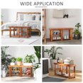 thumbnail image 2 of Resenkos 3-Tier Shoe Rack Bench, Acacia Wood Shoe Organizer, Rustic Entryway Bench With Storage Shelves, Teak, 2 of 7