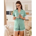 thumbnail image 4 of Ekouaer Womens Short Sleeve Pajamas Set Soft Sleepwear Button Down Lounge Set Lace Top and Shorts Pj Nightwear, 4 of 6