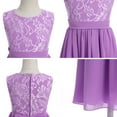 thumbnail image 5 of IBTOM CASTLE Flower Girl Dresses Junior Wedding Bridesmaid Prom Party Chiffon Floral Lace Flowy Maxi Princess Pageant Long Communion Gown 7-8 Years Light Purple, 5 of 8