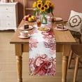 thumbnail image 2 of Ocean Red Octopus Table Runner - 72 Inch Long Coastal Coral Beach Nautical Starfish Cotton and Linen Blended Dress Scarves Farmhouse Table Runner for Kitchen Dining, Coffee Table, 13" x 72", 2 of 8