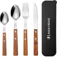 thumbnail image 1 of GHSDFBB Portable Utensils Set with Case 18/8 Stainless Steel Silverware Set Reusable Utensils Set for Lunch Box Ideal for Travel Camping 4 Pcs Set\u2026, 1 of 1