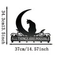 thumbnail image 2 of HELLOYOUNG Metal Wall Decor Statue Panel  Black Cat Moon Metal Hook, Decorative Wall Mount Key Holder for Keys Towels Coats, Entryway Bedroom Bathroom Storage, Cute Halloween Christmas Gift, 2 of 5