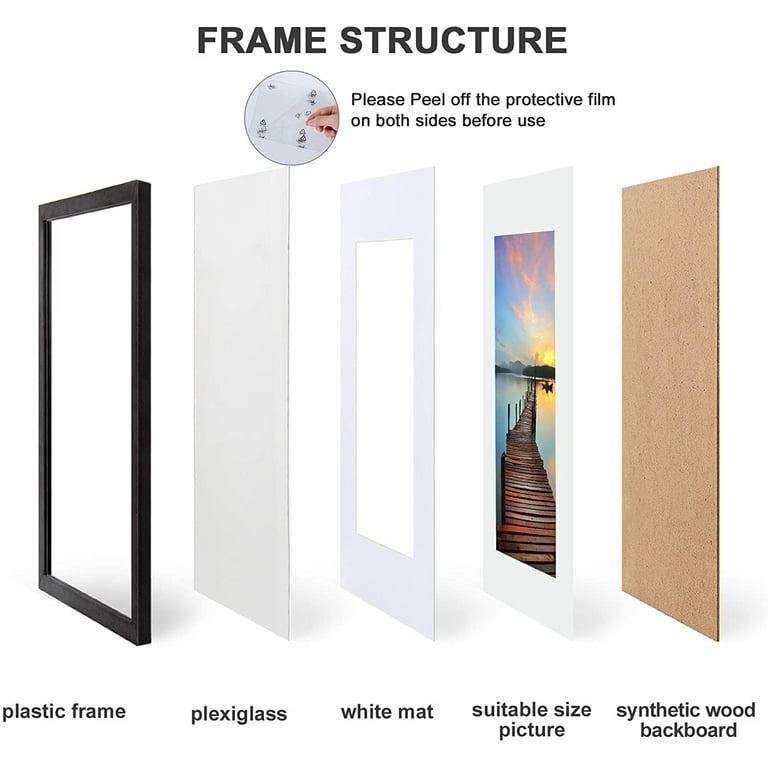 Finefrarm 12x16 Frames Set of 3 Display Pictures 11x14 with Mat or