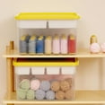 thumbnail image 3 of 32 Qt Storage Bins with Building Baseplate Lid and Removable 6 Grids Tray Plastic Clear Storage Container for Building Brick Toy Bead Tool Sewing Craft 1 Packs Yellow Lid, 3 of 6