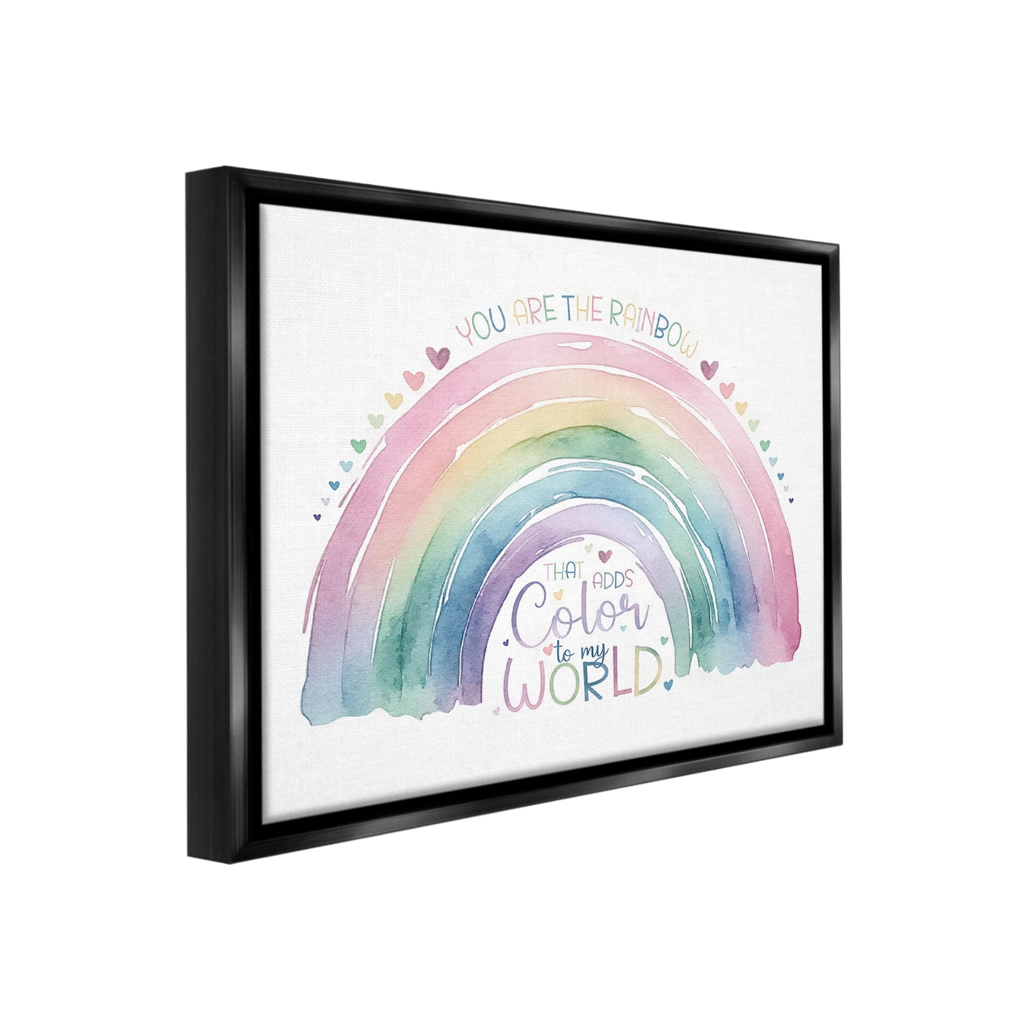 Stupell Industries You Are The Rainbow Inspirational Painting Black Floater Framed Canvas Art Print Wall Art, 21 x 17
