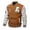 Ginger, variant on Mens Casual Varsity Jacket Zip Front Long Sleeve Ribbed Collar Cuffs Hem Letter Patch Baseball Style Outerwear L Black