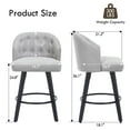 thumbnail image 2 of Swivel Bar Stools Set of 2, Linen 24”H Upholstered Counter Height Bar Stool with Back, Mid Century Modern Bar Chair with Solid Wood Legs for Kitchen Island, Home Bar, Grey, 2 of 9