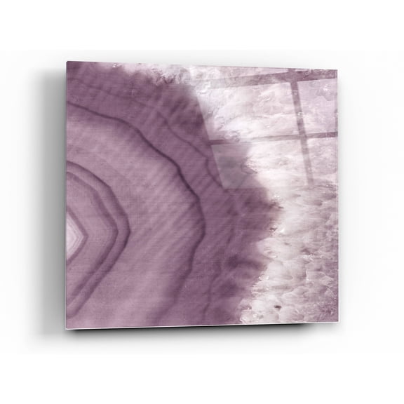 Epic Art 'Agate Geode II PLUM' by Wild Apple Portfolio, Acrylic Glass Wall Art, 24"x24"