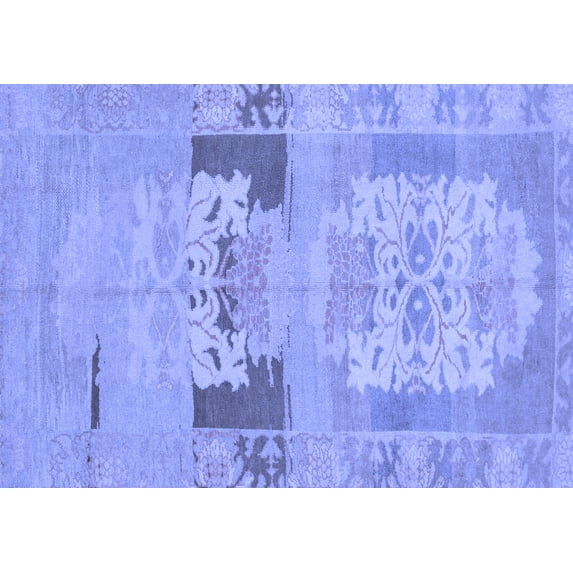 Ahgly Company Indoor Rectangle Abstract Blue Modern Area Rugs, 3' x 5'