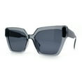 thumbnail image 4 of Womens Modish Squared Oversized Cat Eye Plastic Sunglasses Slate - Black, 4 of 8