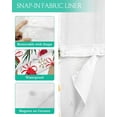 thumbnail image 3 of No Hook Shower Curtain with Snap in Liner, Merry Christmas Pine Tree Leaves White Hotel Shower Curtains for Bathroom, Washable Shower Curtain Liner Set with Mesh Top Window, 48"x72", 3 of 6