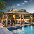 thumbnail image 4 of ModFusion 12'X20' Double Roof Heavy-Duty Galvanized Steel with Netting and Curtains in Bronze, 4 of 12