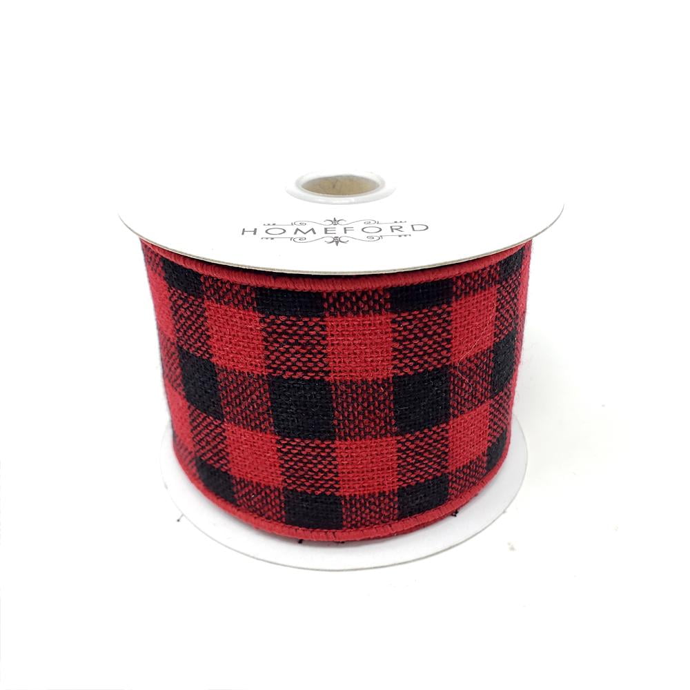 10 Yards Royal Blue 1-1//2-Inch 1.5 Homeford Firefly Imports Plaid Checkered Wired Christmas Ribbon