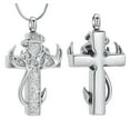 thumbnail image 4 of Cross Urn Necklace for Ashes Fish Hook Cremation Jewelry Deer Antler Memorial Pendant Keepsake Gifts for Men Women Ash Holder, 4 of 6