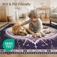 thumbnail image 4 of ODIKA 4'x6' Washable Area Rug Round Boho Gothic Vintage Border Distressed Astrology Scroll for Bedroom, Reading Nook, Pet Friendly & Non-Shedding, 4 of 7