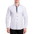thumbnail image 2 of Men's Cotton Dress Shirt Long Sleeve Button Down Modern Fit Print LBlue 158L L, 2 of 2