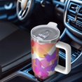 thumbnail image 6 of Butterfly Gift 40oz Tumbler with Handle and Straw, Large Capacity Travel Cup for Hot & Cold Drinks, Double Walled Vacuum Insulated Cup, Butterfly Lover Birthday Gifts for Women Girls, 6 of 6