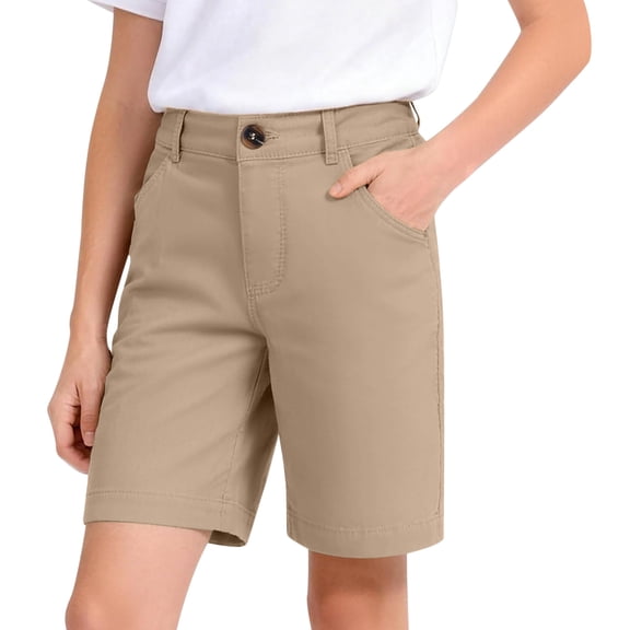 NAFUU Kids Girls Shorts Solid Color With Functional Pockets School Short Pants For Teen Basic Clothes Athletic Shorts For Girls Sizes 15-16 Years