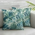 thumbnail image 3 of COMIO Green Blue Tropical Leaf Pillow Covers Palm Leaves Pillow Cases Farmhouse Botanical Plant Summer Throw Pillows Cushion Cover for Home Sofa Bedroom Outdoor, 3 of 5