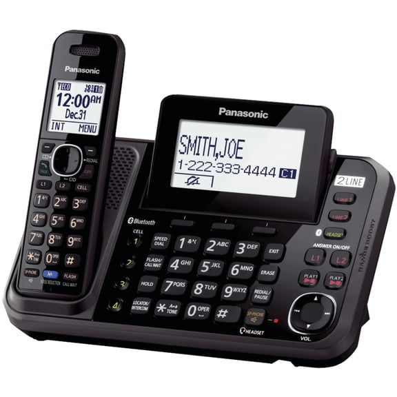 Panasonic Link2Cell 2-Line Cordless Phone, 1 Handset