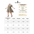 thumbnail image 6 of Unique Bargains Women's Plus Size V Neck Elastic Waist Ruffle Summer Floral Midi Dress 1X Beige, 6 of 6