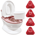 thumbnail image 2 of Bañito Entrenador para Niños Diseño Realista Asiento con Sistema Anti Salpicaduras Espacio para Toallitas Base Antideslizante - Rosa, 2 of 7