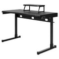 thumbnail image 3 of Office Desk with Raised Monitor Stand and Side Hanger Black - Saltoro Sherpi, 3 of 5