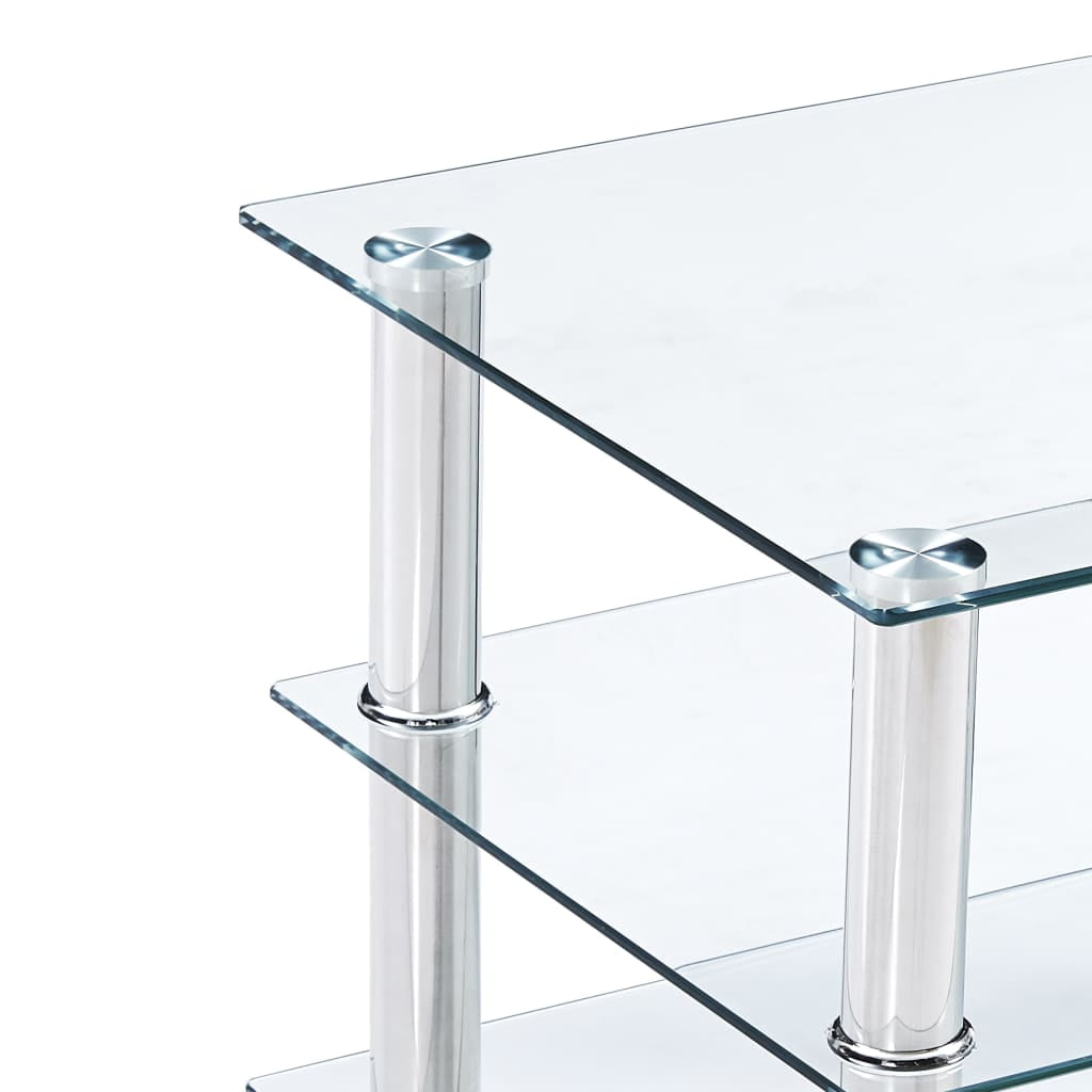 Kepooman 6 Tiers Tempered Glass Tv Stand for Home, Transparent Kepooman 6 Tiers Tempered Glass Tv Stand for Home, Transparent