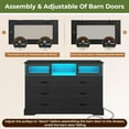 thumbnail image 4 of Black Dresser with 6 Drawers Modern Chest of Drawers with LED Lights and Charging Station, Double Dresser Closet Organizer for Bedroom Living Room, 4 of 9