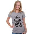 thumbnail image 4 of Halloween Witch Don't Kill My Vibe Womens Slim Fit Graphic Tee Brisco Brands L, 4 of 5
