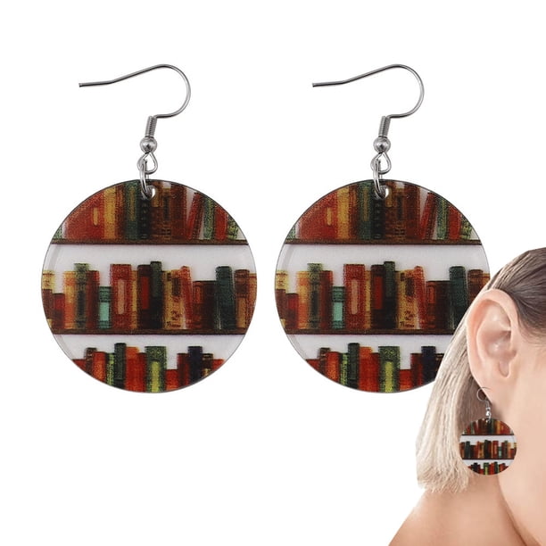 Pendientes De Acrílico, Pendientes De Libro Para Mujeres Niñas Pendientes De Gota De Estantería De Acrílico Pendientes De Estantería De Biblioteca Libro Para Maestros Estudiantes Regalos De Libros